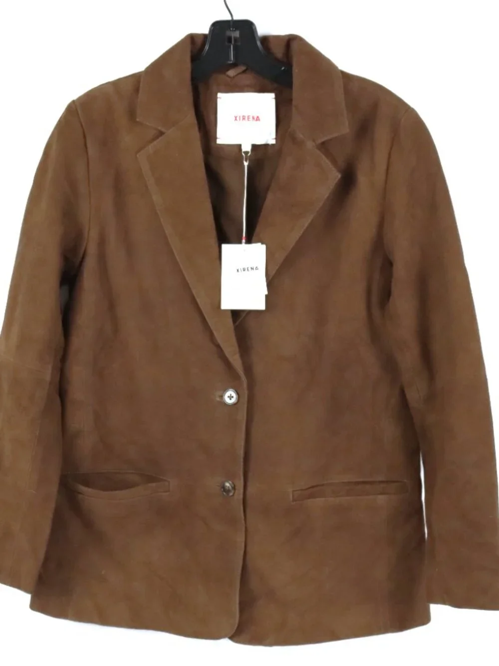 XiRENA Elodie Blazer in Marron Brown Goat Suede - Women's Size XS